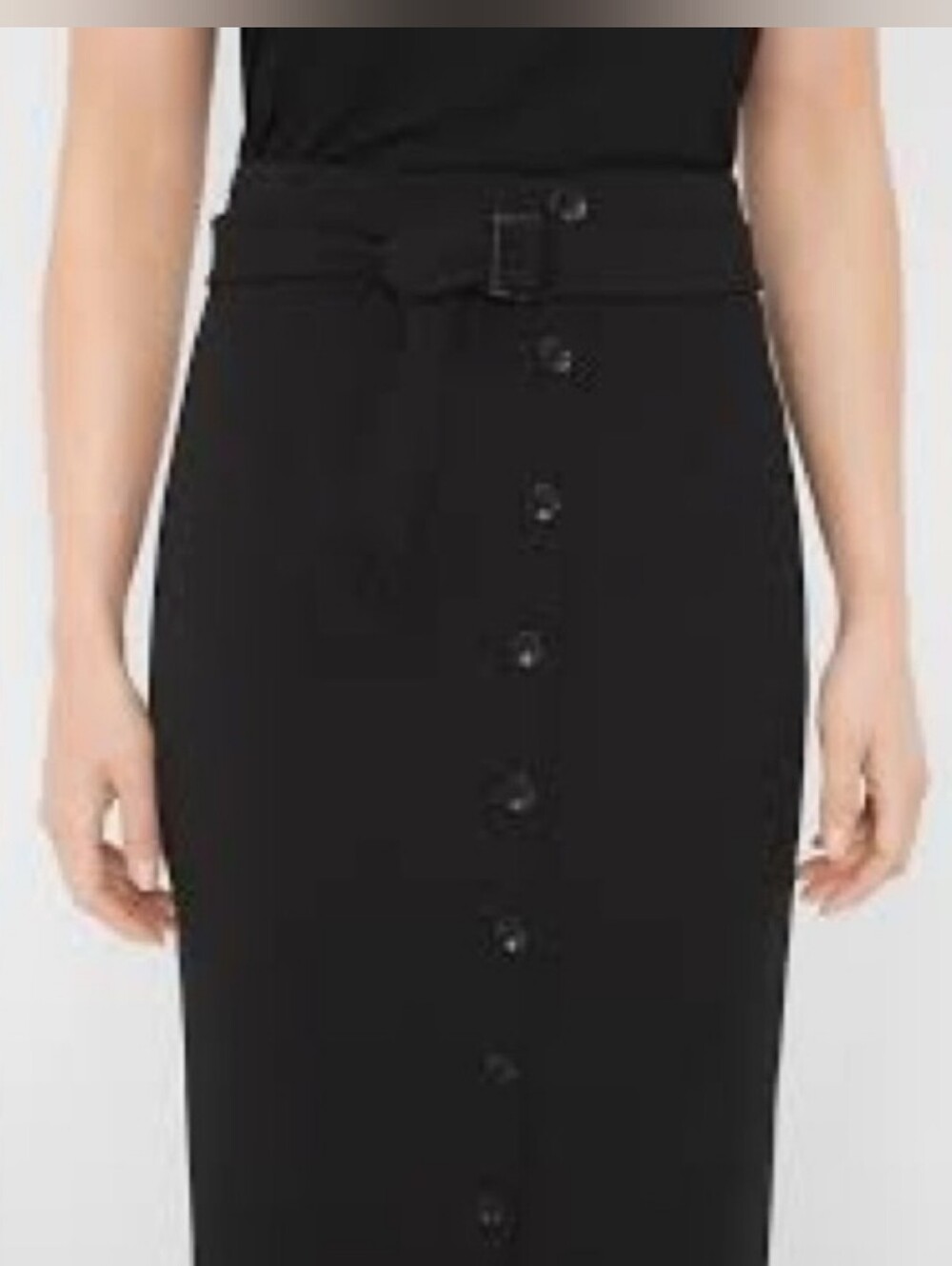 White House Black Market Women’s Pencil Skirt W Front Buttons Belt Sz 2